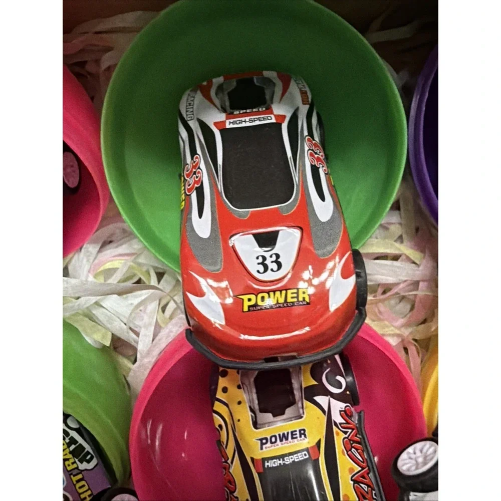 HiDreamy 12 Pack Pre-Filled Easter Eggs with Die-Cast Racing Cars Party Favors